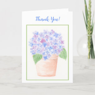 Handgeschilderde Losse Waterverf Hortensia Bloemen Bedankkaart