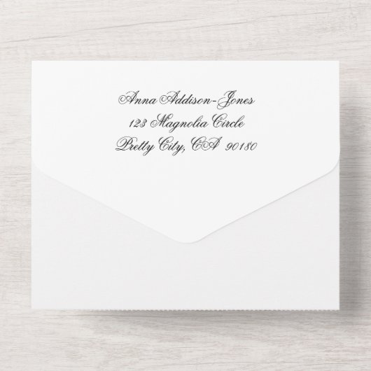 Handgeschilderde Magnolia Magnolia's Alles in Eén All In One Uitnodiging (Achterkant)