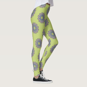 Handgeschilderde Mandala Klok Wijzerplaat 2 Leggings