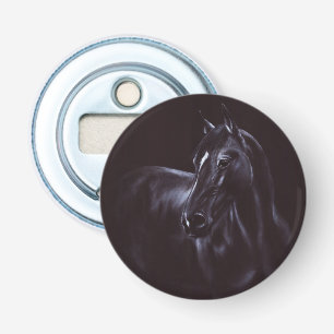 Handgeschilderde paardenkunst button flesopener