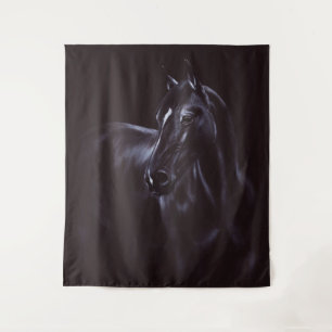 Handgeschilderde paardenkunst wandkleed