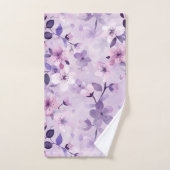 Handgeschilderde paarse kersenbloesems bad handdoek (Handdoek)