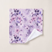 Handgeschilderde paarse kersenbloesems bad handdoek (Wasdoekje)