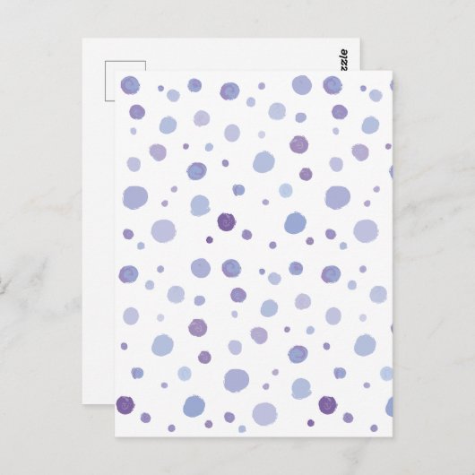 handgeschilderde polka stippen briefkaart (Voorkant / Achterkant)