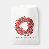 Handgeschilderde rode winterbes krans Kerstmis Bedankzakje (Voorkant)