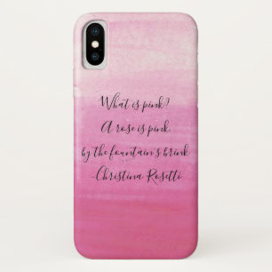 Handgeschilderde roze Waterverf Quote iPhone X Hoesje