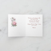 Handgeschilderde rozen Moederdag Feestdagen Kaart (Binnen)