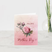 Handgeschilderde rozen Moederdag Feestdagen Kaart (Voorkant)