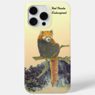 Handgeschilderde Schattigee rode panda iPhone 15 Pro Max Hoesje