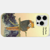 Handgeschilderde Schattigee rode panda Case-Mate iPhone Case (Achterkant (horizontaal))