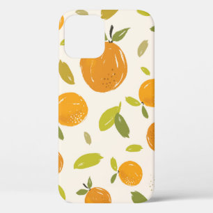 Handgeschilderde sinaasappels zijn naadloos ontwor iPhone 12 hoesje