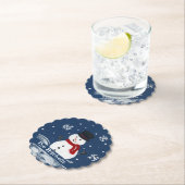 Handgeschilderde sneeuwman PERSONALISEREN Kartonnen Onderzetters (Insitu)