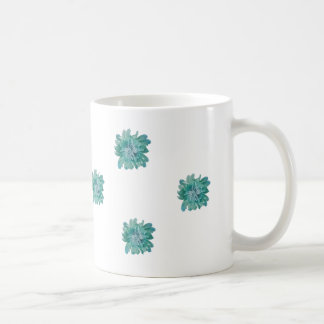Handgeschilderde stijl turquoise bloem kunst mok