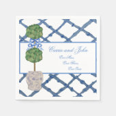 Handgeschilderde Topiary Chinoiserie Gemberpot Pot Servet (Voorkant)