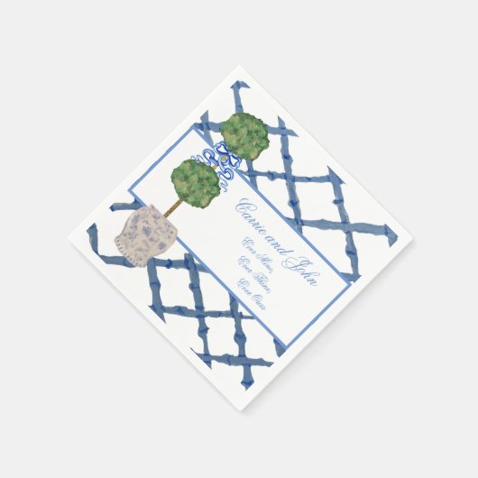 Handgeschilderde Topiary Chinoiserie Gemberpot Pot Servet (Hoek)