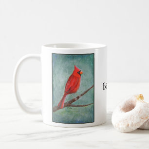 Handgeschilderde unieke Mood Cardinal Kunst Koffiemok