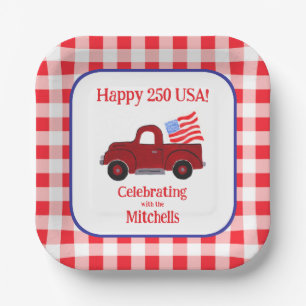 Handgeschilderde Vintage Truck 250 VS Vlag Rood Ge Papieren Bordje