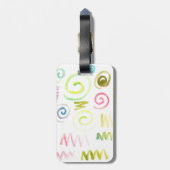 handgeschilderde waterverf bagagelabel (Achterkant verticaal)