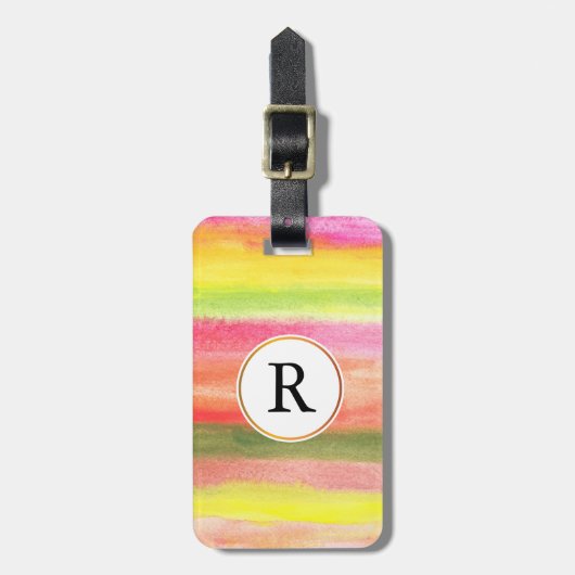 handgeschilderde waterverf bagagelabel (Voorkant verticaal)