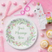 Handgeschilderde Waterverf bloemenkrans Papieren Bordje (Feest)