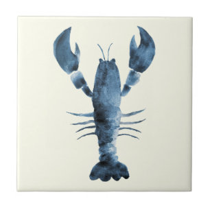 Handgeschilderde Waterverf Blue Lobster Tegeltje