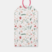 Handgeschilderde Waterverf Botanische Kerst Cadeaulabel (Achterkant)