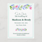 Handgeschilderde Waterverf Floral SAVE THE DATE FO Aankondigingskaart (Voorkant)