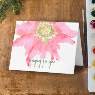 Handgeschilderde Waterverf Flower Bidden voor jo Kaart