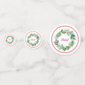 Handgeschilderde Waterverf kerstvakantie krans Confetti (Voorkanten)