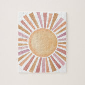 Handgeschilderde Waterverf Retro Zon Jigsaw Puzzel (Verticaal)