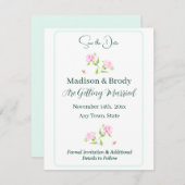 Handgeschilderde waterverfrozen SAVE THE DATE (Voorkant / Achterkant)