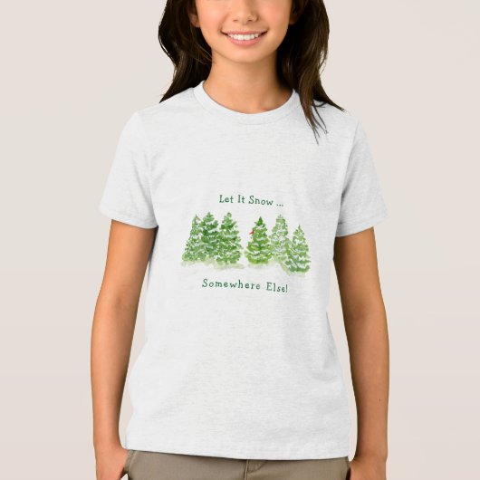 Handgeschilderde winterbomen laten ergens anders s Tri-Blend shirt (Voorkant)