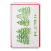 Handgeschilderde winterbomen PERSONALISEREN NAAM Badmat (Voorkant Verticaal)