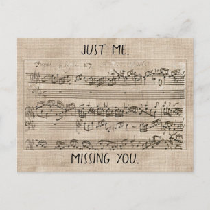 Handgeschreven 1700s Muziek Samenstelling Fugue Ba Briefkaart