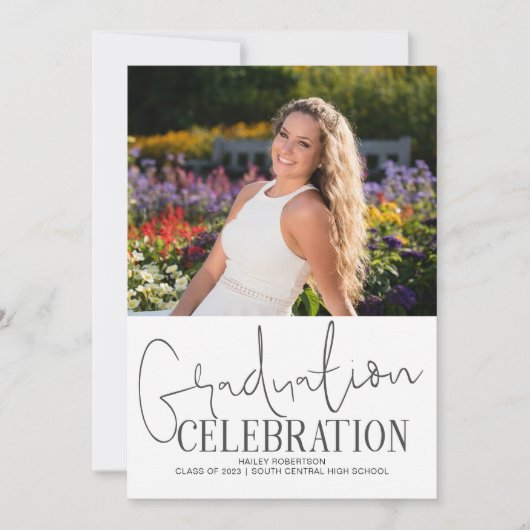 Handgeschreven 2023 Foto Afstuderen Celebration Kaart (Voorkant)