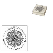 Handgeschreven achternaam Mandala Retouradres Rubberstempel (Gestempeld)