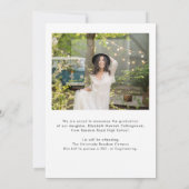 Handgeschreven Afstuderen foto 2025 Afstuderen Aankondiging (Achterkant)