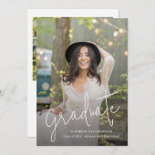 Handgeschreven Afstuderen foto 2025 Afstuderen Aankondiging (Voorkant / Achterkant)