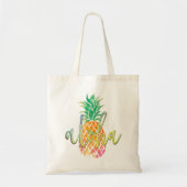 Handgeschreven Aloha waterverf Ananas Tote Bag (Voorkant)