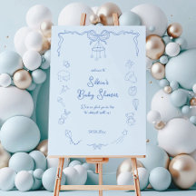 Handgeschreven Babyfeest, Strik Baby Jongen Welkom
