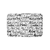 Handgeschreven beroemde steden van het Wereld Patr Badmat (Voorkant)