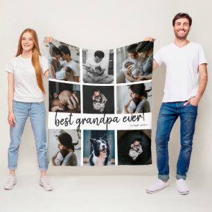 Handgeschreven beste opa ooit 9 foto collage fleece deken