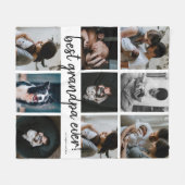 Handgeschreven beste opa ooit 9 foto collage fleece deken (Voorkant (Horizontaal))