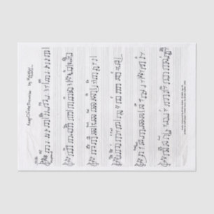 Handgeschreven blad Muziekpapier Tissuepapier