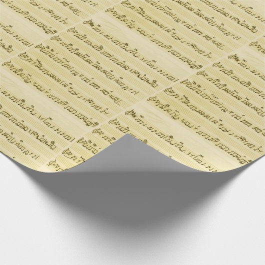 Handgeschreven Bladmuziek Liednoten Antiek Ivoor Cadeaupapier (Hoek)