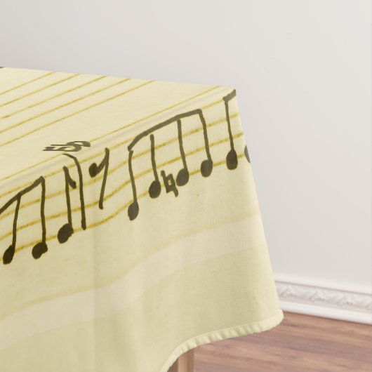 Handgeschreven Bladmuziek Liednoten Antiek Ivoor Tafelkleed (Voorbeeld)