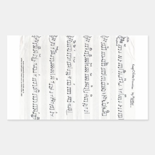 Handgeschreven bladmuziek sticker (Voorkant)