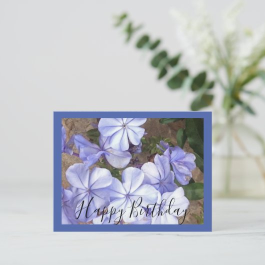 Handgeschreven blauwe ventilator briefkaart (Staand voorkant)