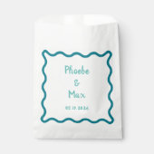 Handgeschreven Bold Whimsical Wavy Border Bruiloft Bedankzakje (Voorkant)