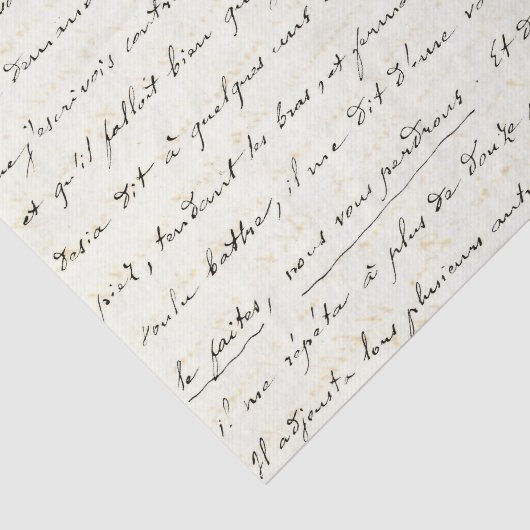 handgeschreven brief tissuepapier (Detail)